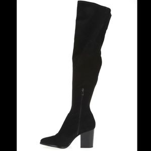 MARC FISHER MLarrine Black Suede Over Knee High Boots